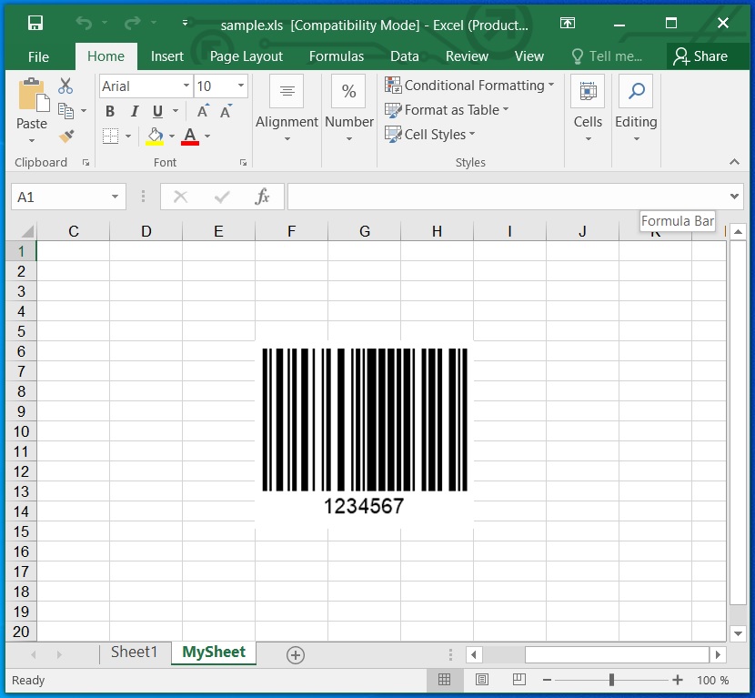 Generate Barcode in Excel using C Read Barcode from Excel using C