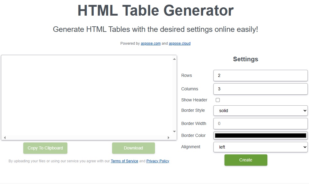 Java で HTML テーブルを作成する Java HTML テーブル ジェネレーター