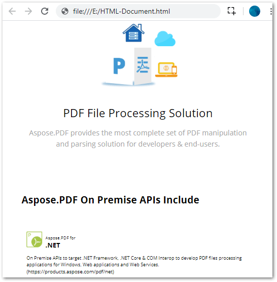 Convert HTML to PDF in C Export URL or HTML File to PDF Aspose