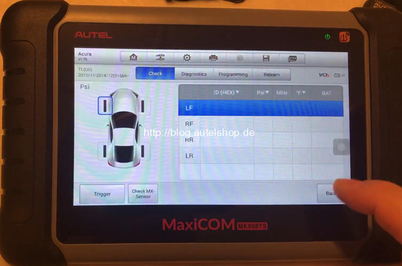 Autel Mk808TS TPMS Light Check + TPMS Sensor Programming - AutelShop.de