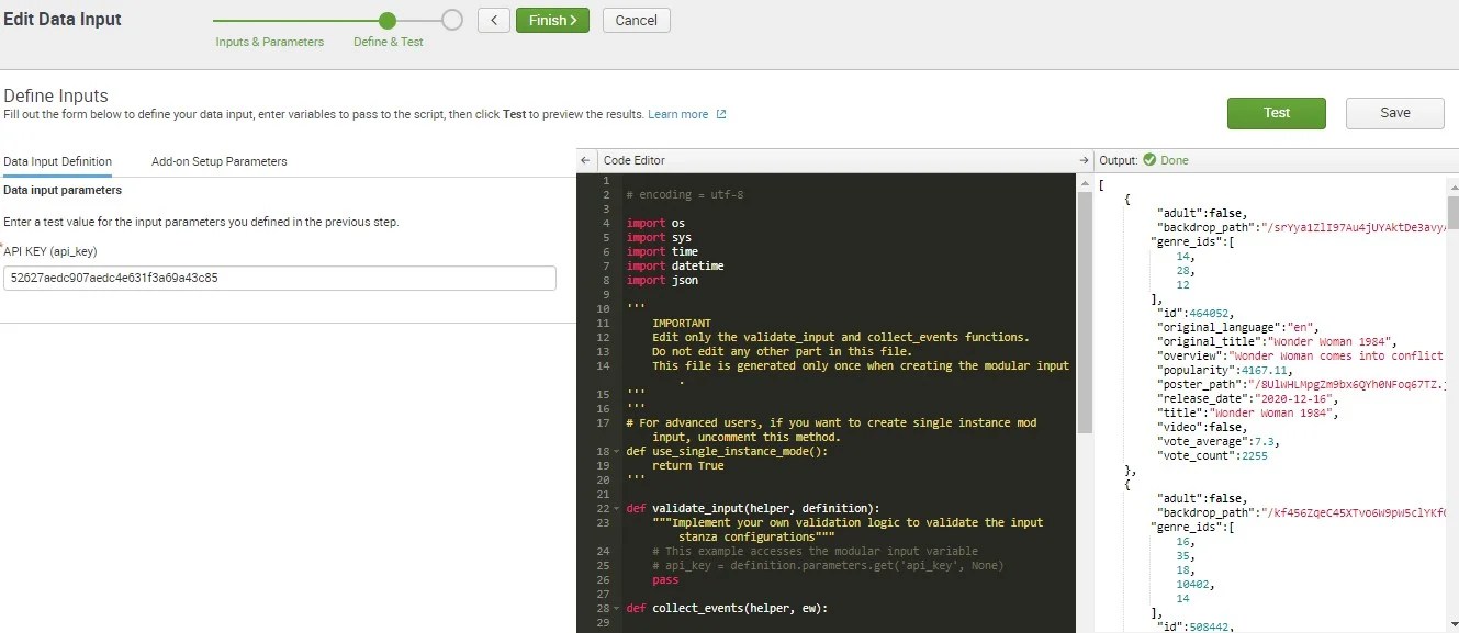 Splunk AddOn Builder for creating REST API inputs Avotrix