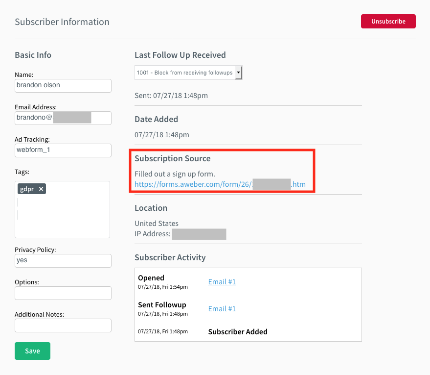 How to Keep GDPR Records of Consent for Your Subscribers Aer