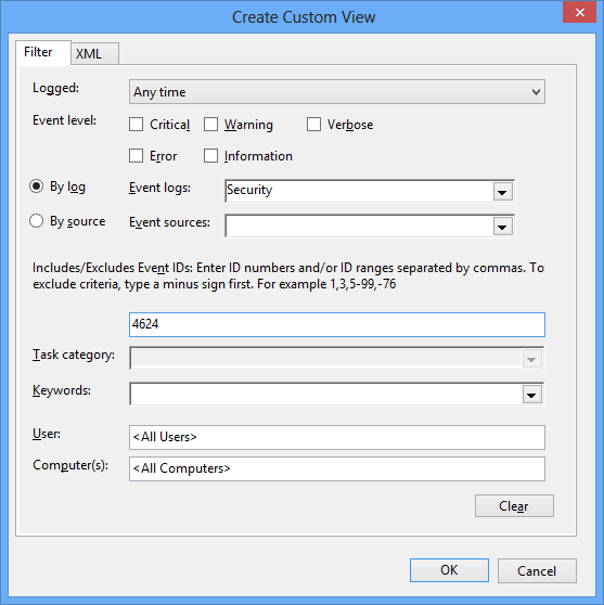 Windows Event Log Xpath Filter at Amalia Nesbitt blog