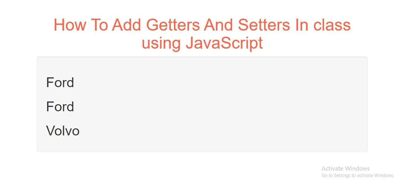 How To Add Getters And Setters In Class Using JavaScript