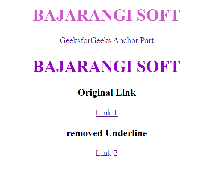 How To Remove Underline For Anchor Tag Using Css