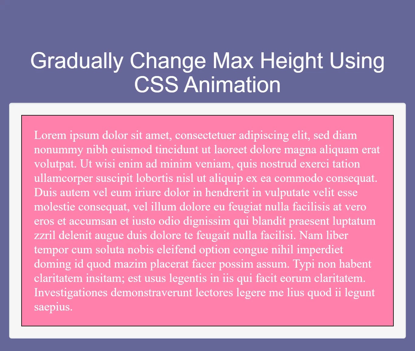 How Gradually Change Max Height Using CSS Animation