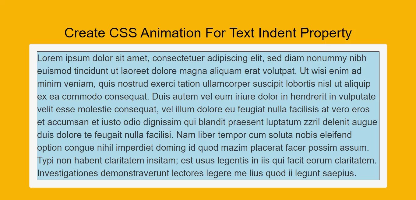 How To Create CSS Animation For Text Indent Property