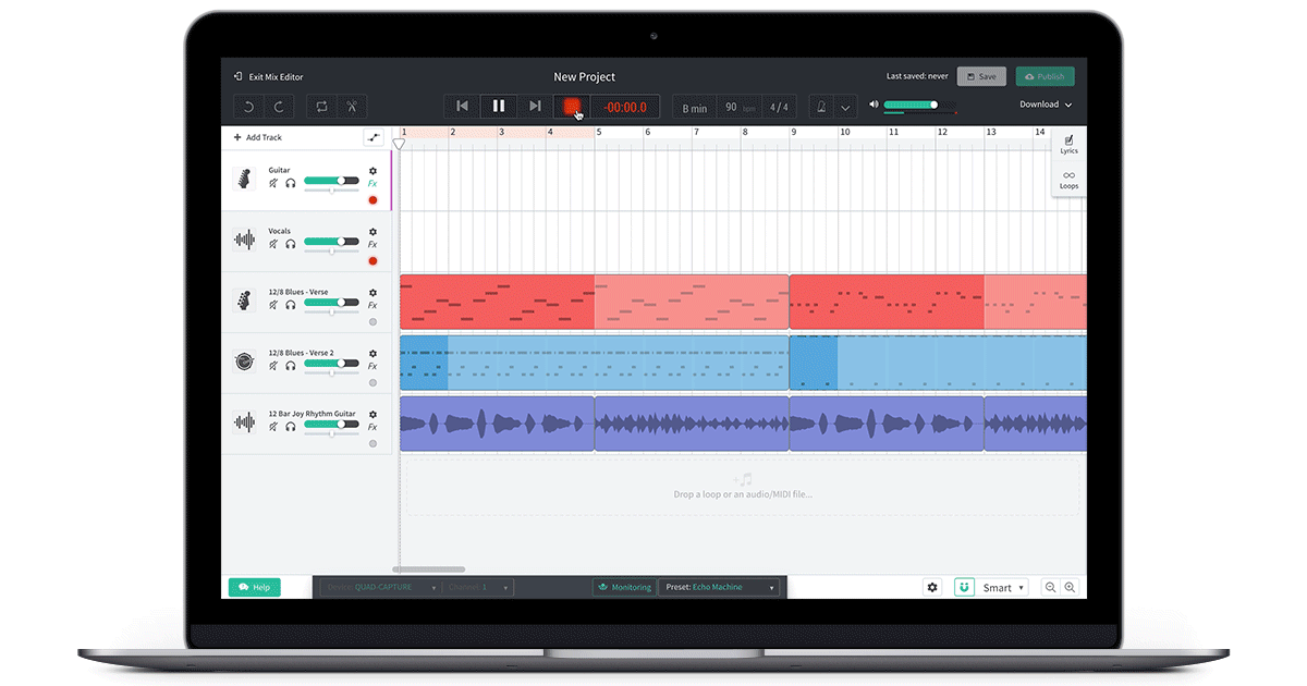 BandLab update FX, panning, 3D touch, multitrack recording