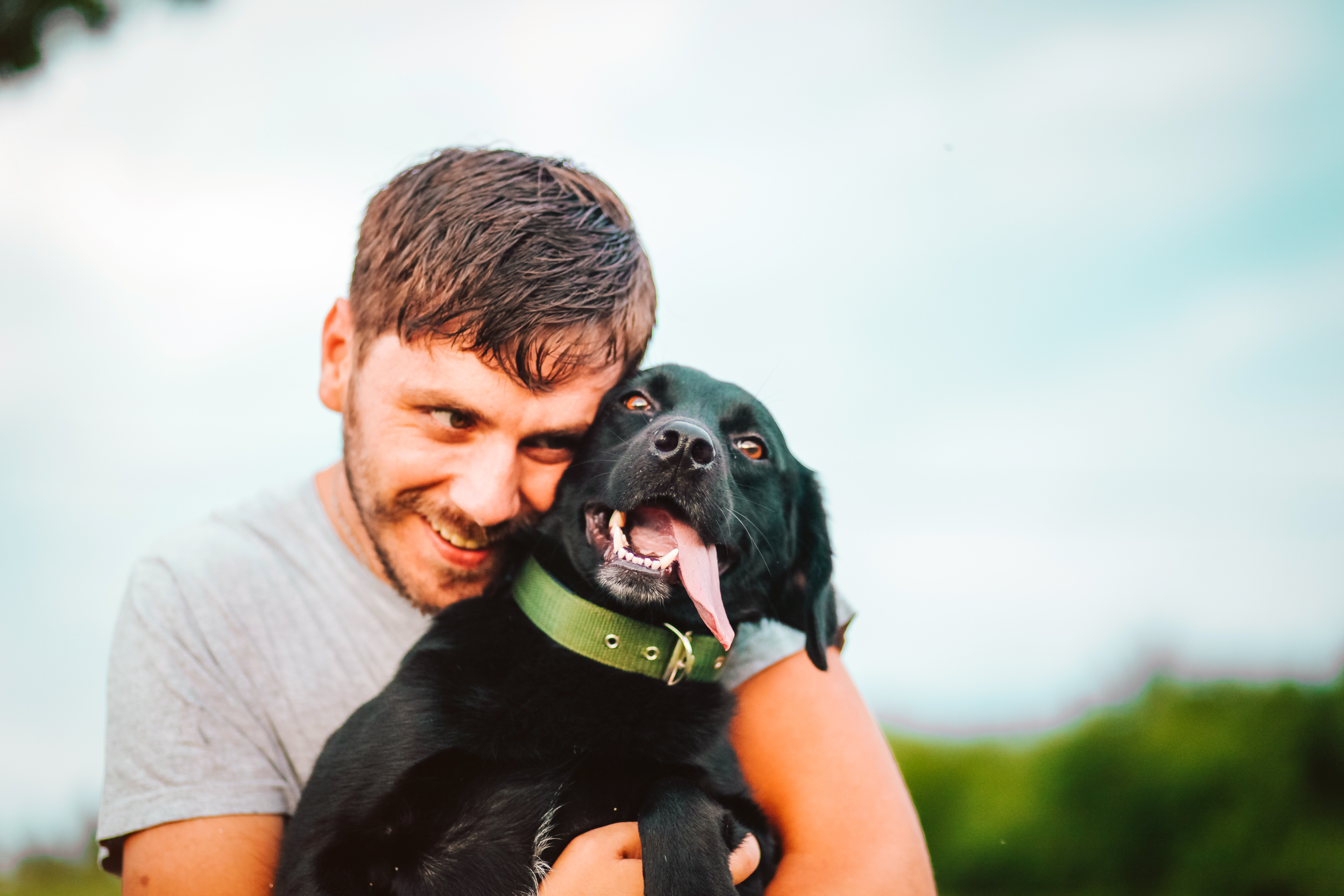 BCBSKS Blog Guy and his dog having a fun in the nature