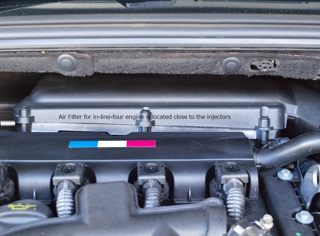 Clean air is sent to the engine intake ports through the purification