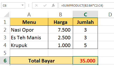 Cara Menghitung Total Bayar dengan Excel | Forum BE-ORG