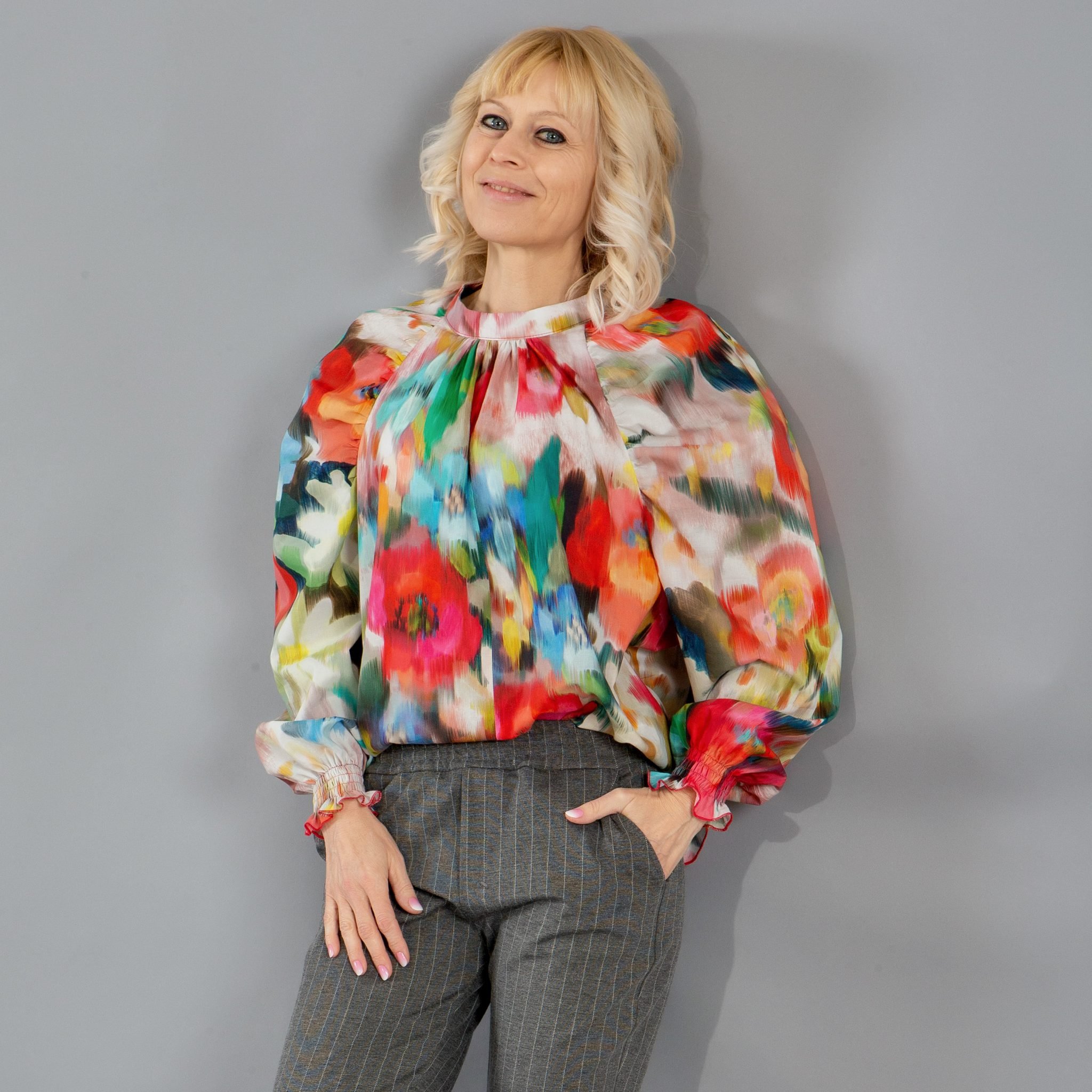 Frühlingshafte Bluse nähen Kräuseln und Smoken mit der Nähmaschine