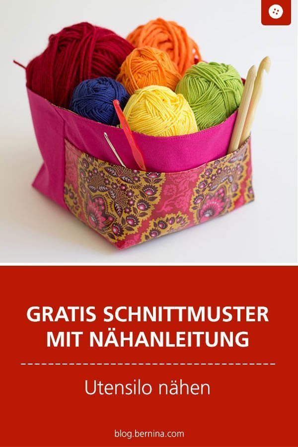 Kostenloses Schnittmuster mit Nähanleitung für ein Utensilo schnittmuster utensilo korb deko