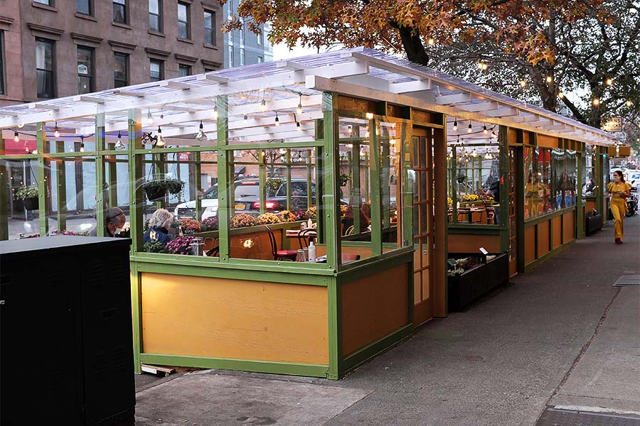 COVID19 and Restaurants Construction for Outdoor Dining Built