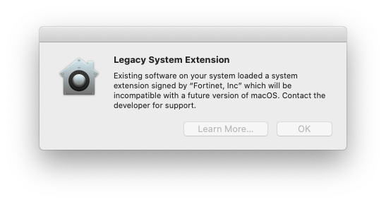 FortiClient/PaloAlto Support for Catalina «legacy system extensions