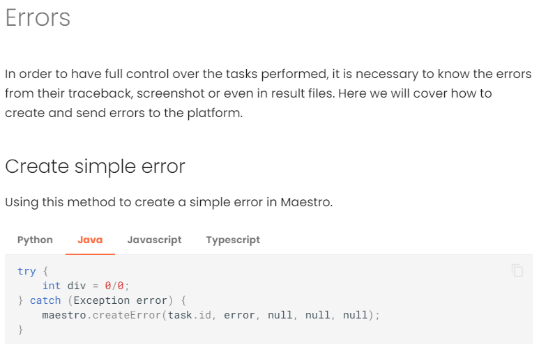 What's new in our documentation for the Java language Blog BotCity
