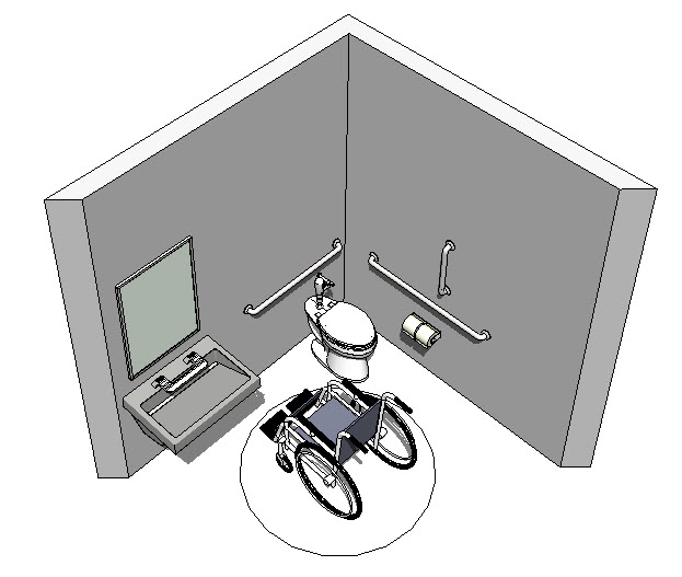 3in1 Handwashing Systems Shrink Accessible Toilet Room SqFtRevit