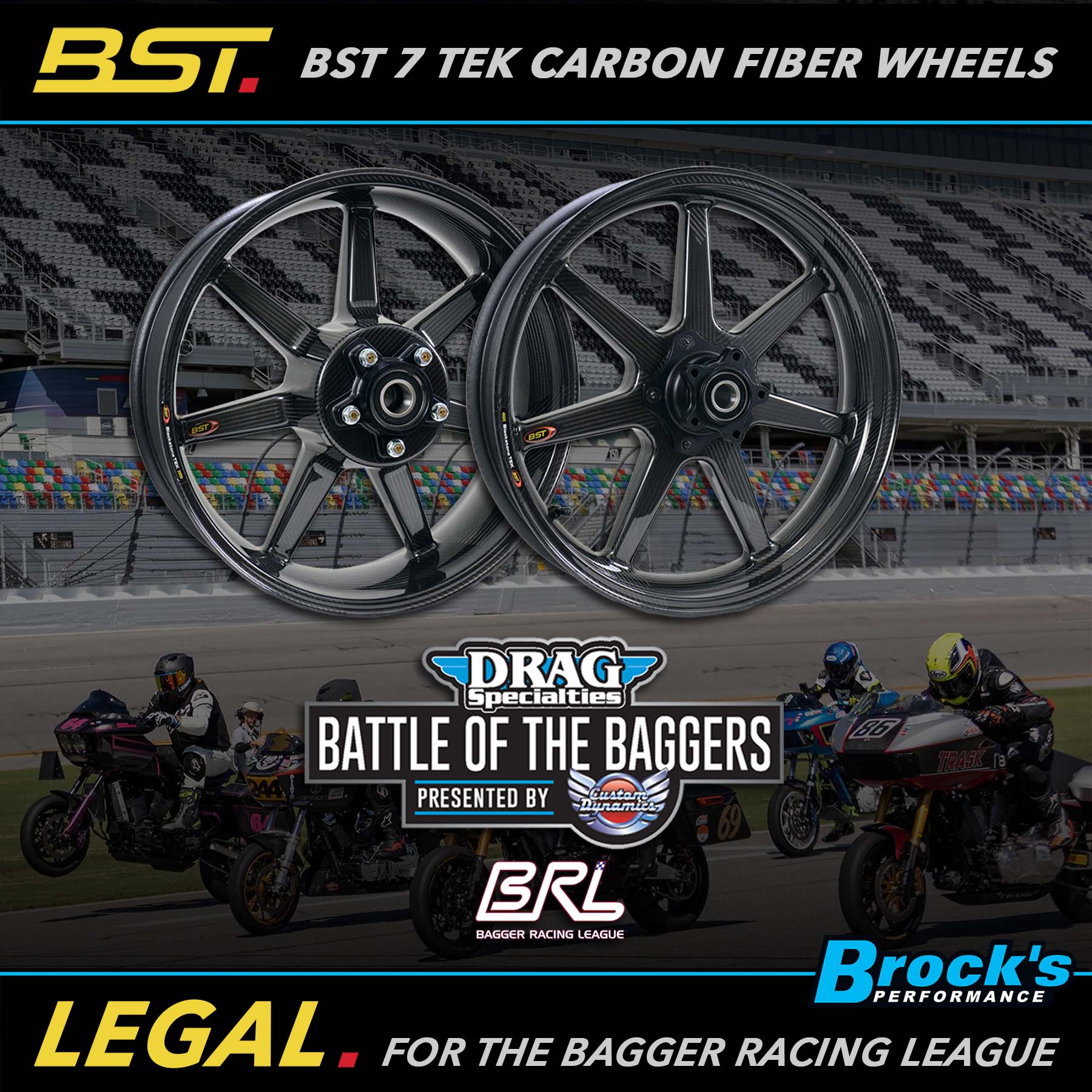BST Carbon Fiber Wheels Approved in the Bagger Racing League Brocks