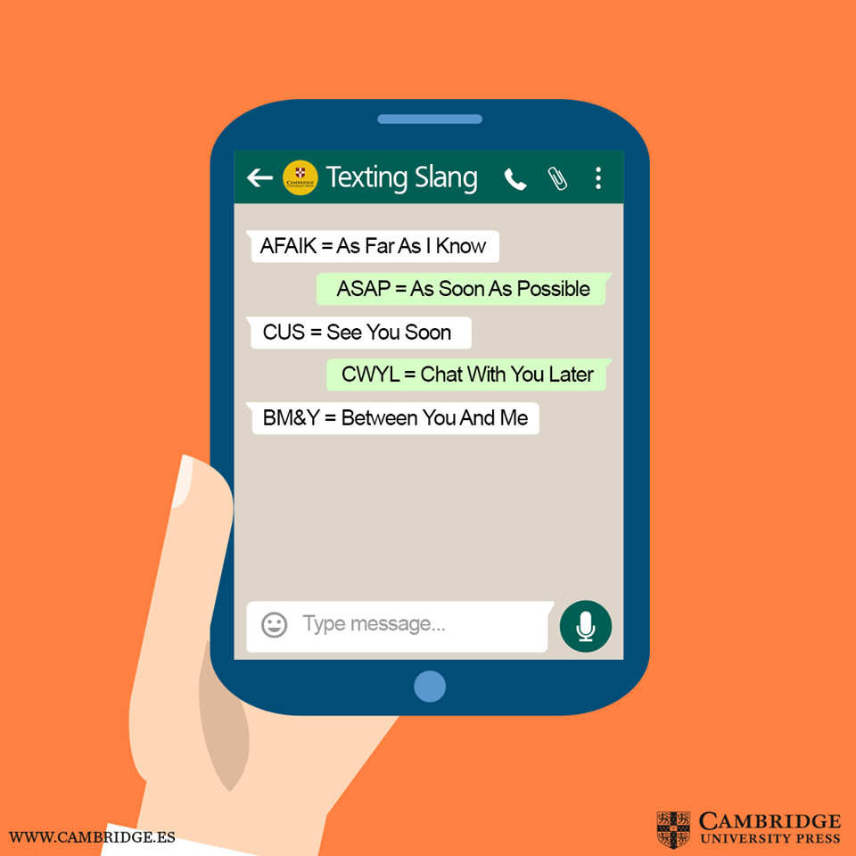 Abreviaturas en inglés o texting slang Blog Cambridge
