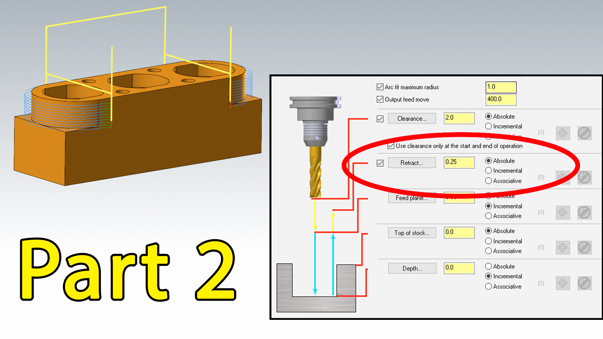 Mastercam Linking Parameters Retract