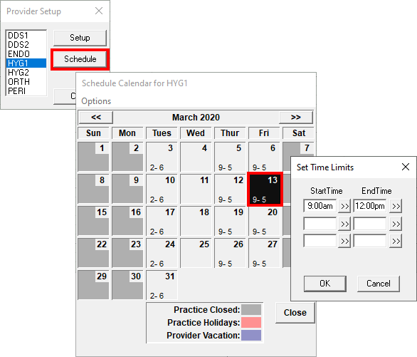 Changing a Provider’s Schedule Dentrix Canada