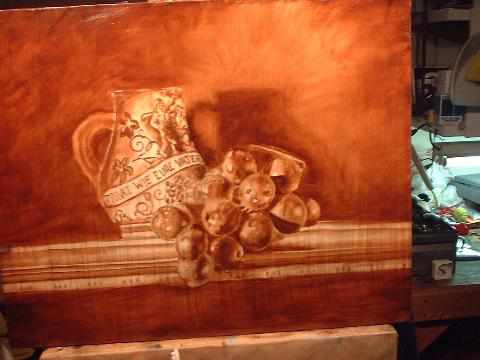 A varnish is glass can be painted with acrylic paint. Learn the Oil Painting Technique: Underpainting and