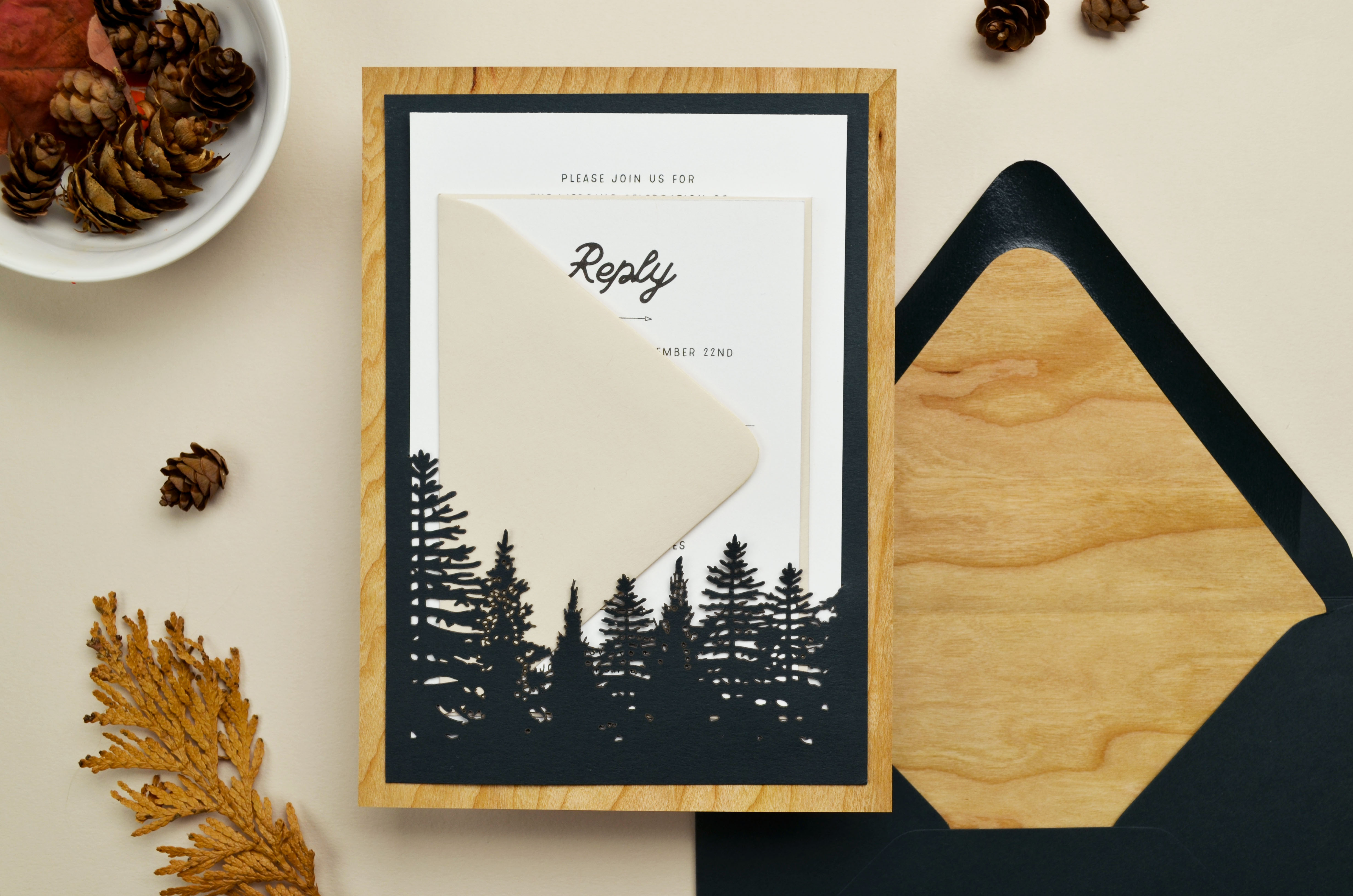 Diy Rustic Laser Cut Wedding Invitations Cards Pockets Design Idea Blogcards Pockets Design Idea Blog