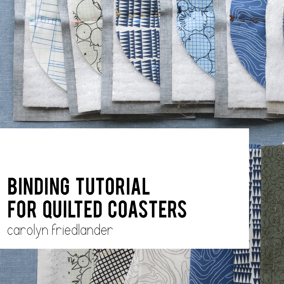 How to Bind the Quilted Coasters carolyn friedlander