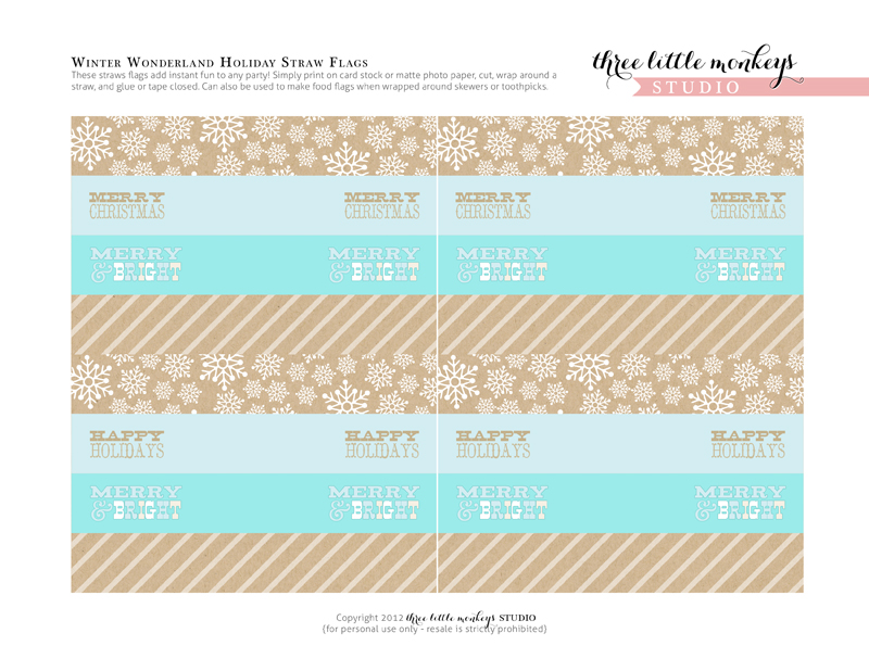 FREE Christmas Party Printables from Three Little Monkeys Studio
