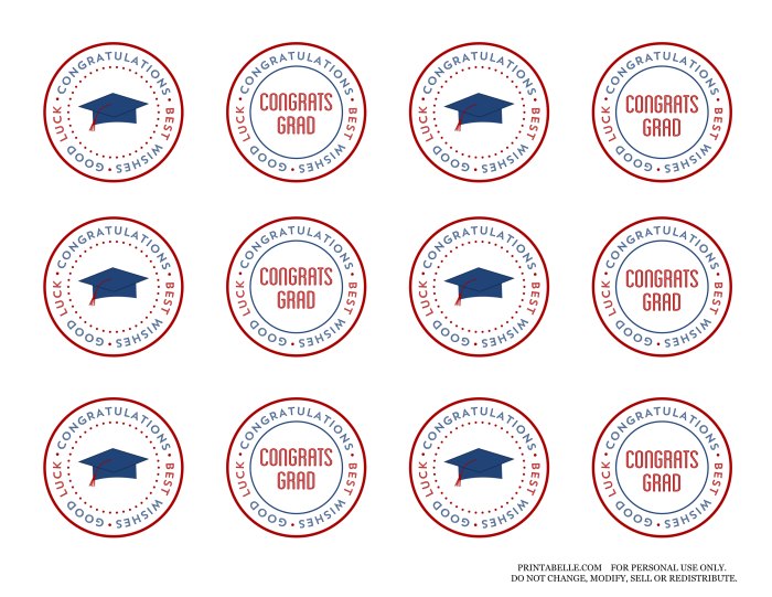 Free Red & Blue Preppy Graduation Party Printables Catch My Party