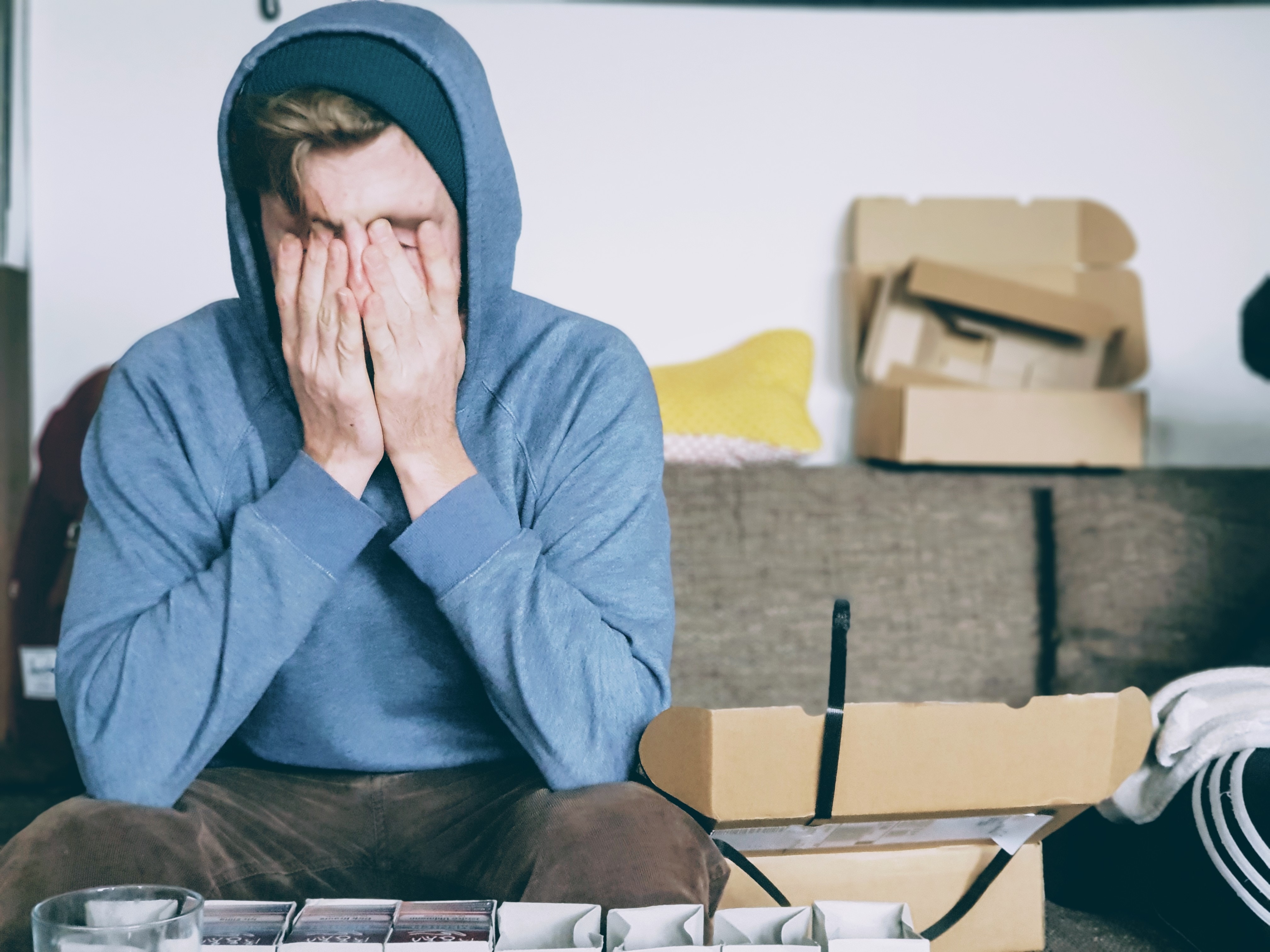 stressed college student