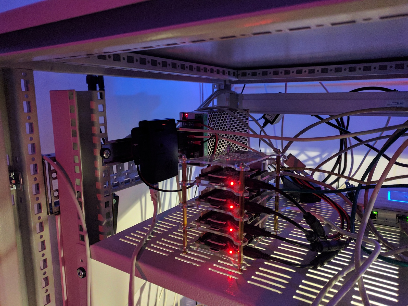 Stacked Raspberry Pi boards, with common power supply Cavelab blog