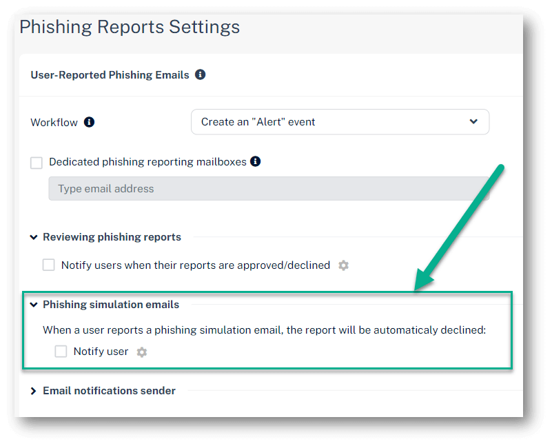 Automated Feedback to End Users Reporting Phishing Training Emails