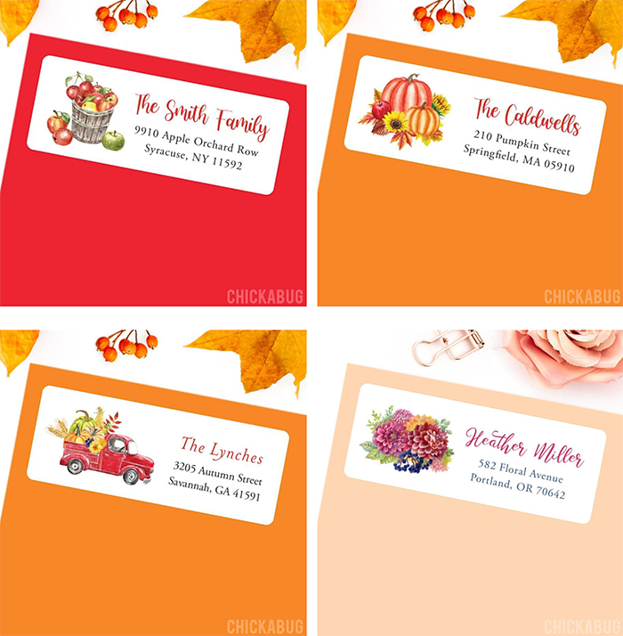 Festive fall address labels! Chickabug
