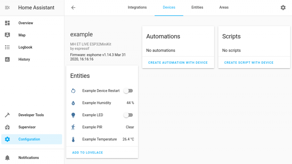Defining home automation devices in YAML with ESPHome and Home