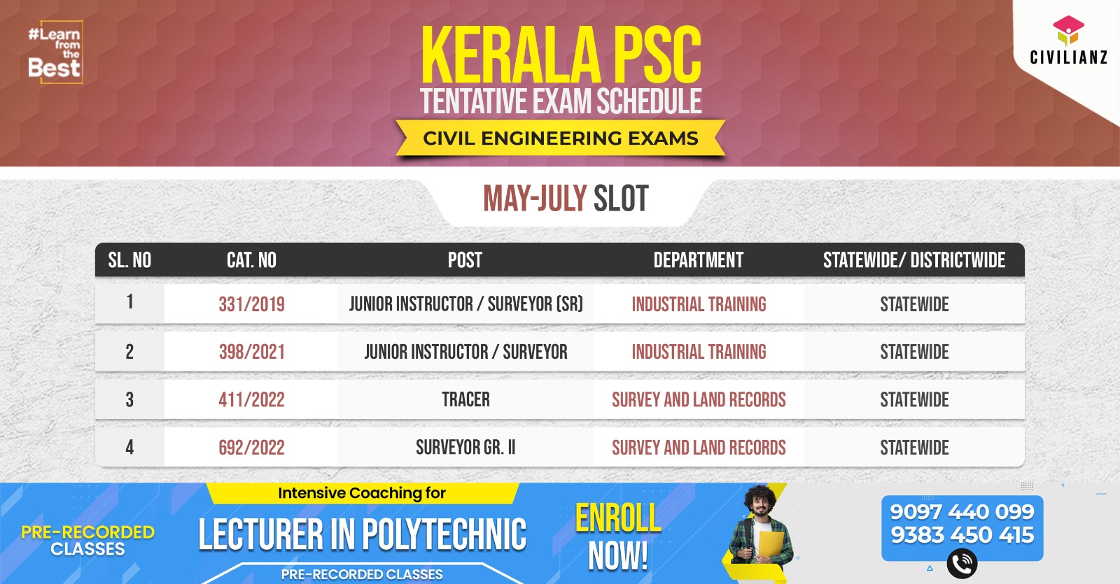 PSC Tentative Exam Calendar 38 + Civil Engineering Exams in 2023 PSC Tentative Exam Calendar 38 + Civil Engineering Exams in 2023
