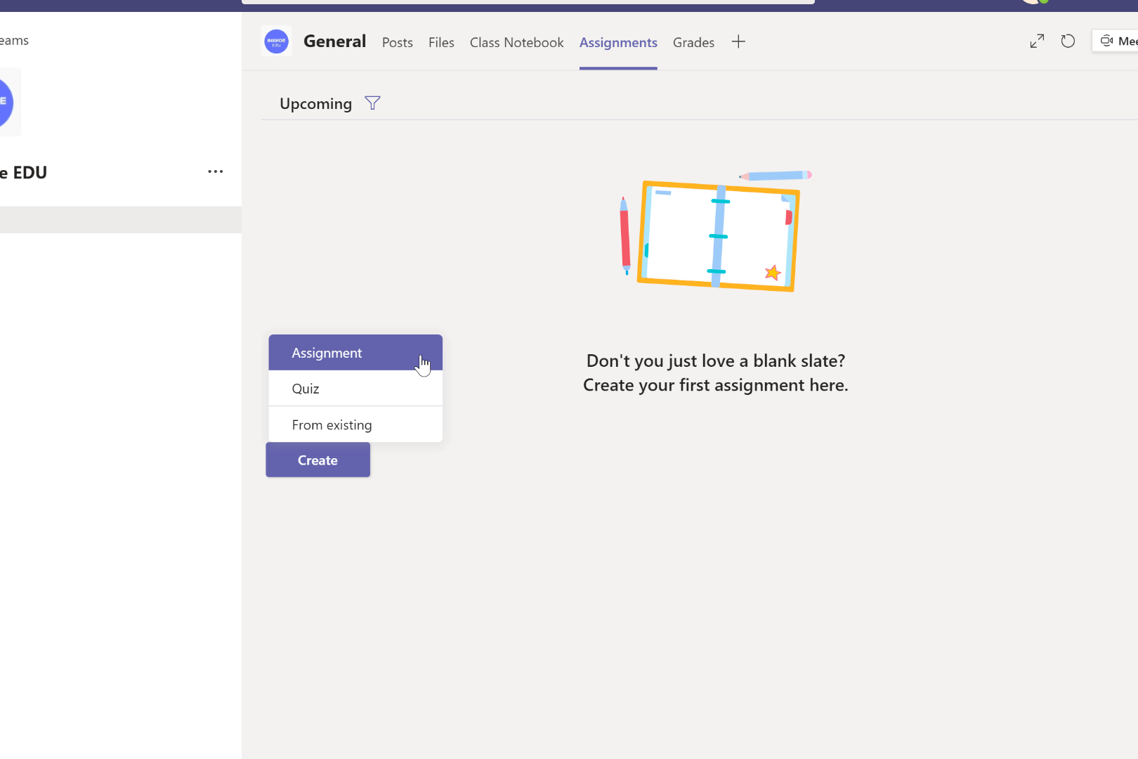 how to add assignments tab in microsoft teams