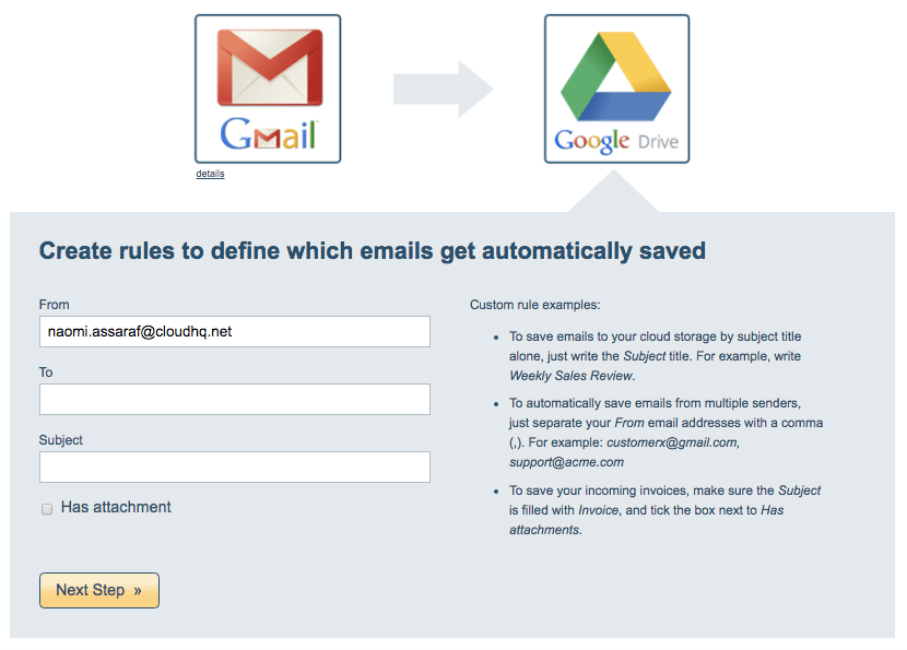 Automatically Save Gmail to Cloud Storage cloudHQ