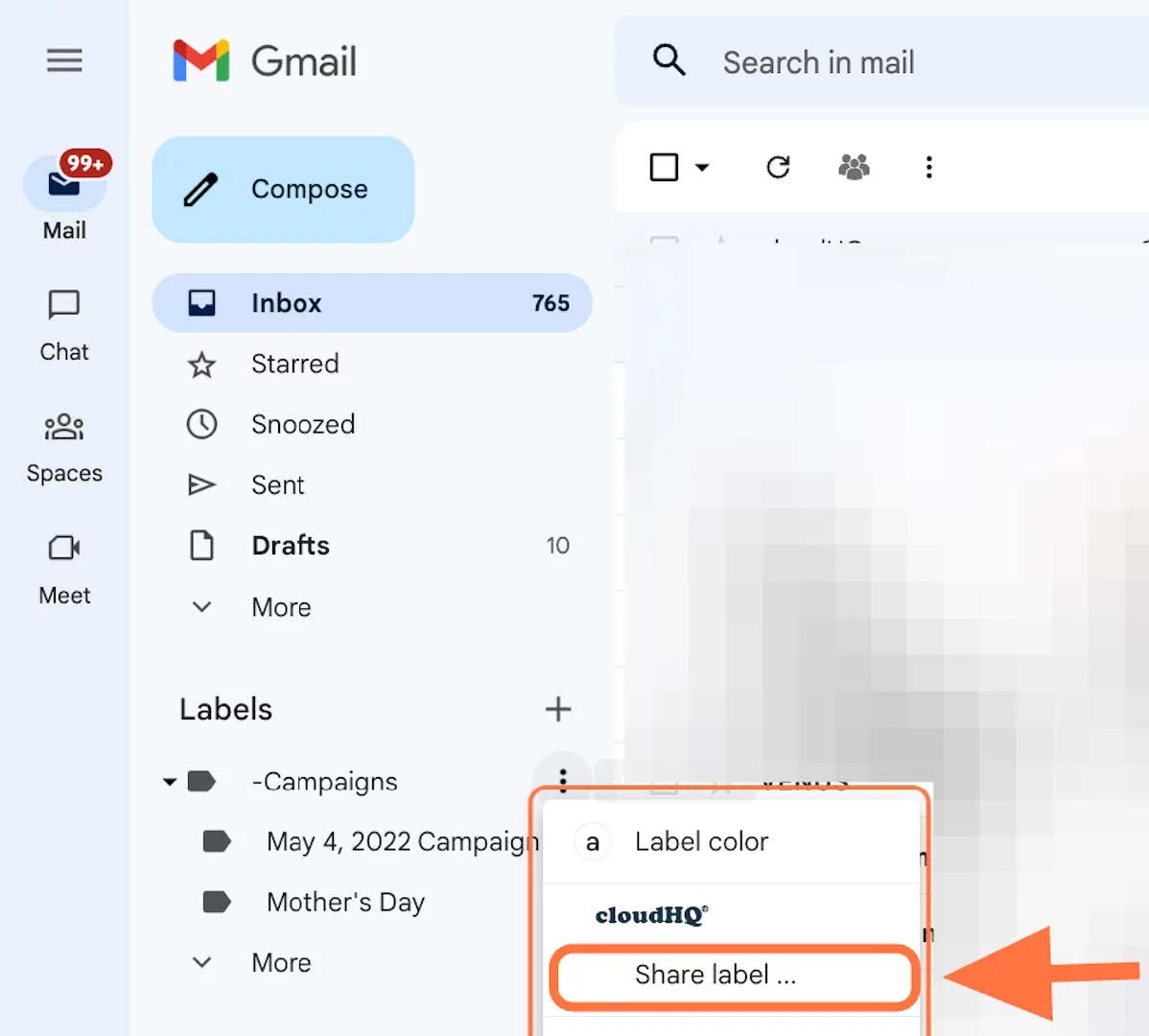 How to Share a Label in Gmail cloudHQ
