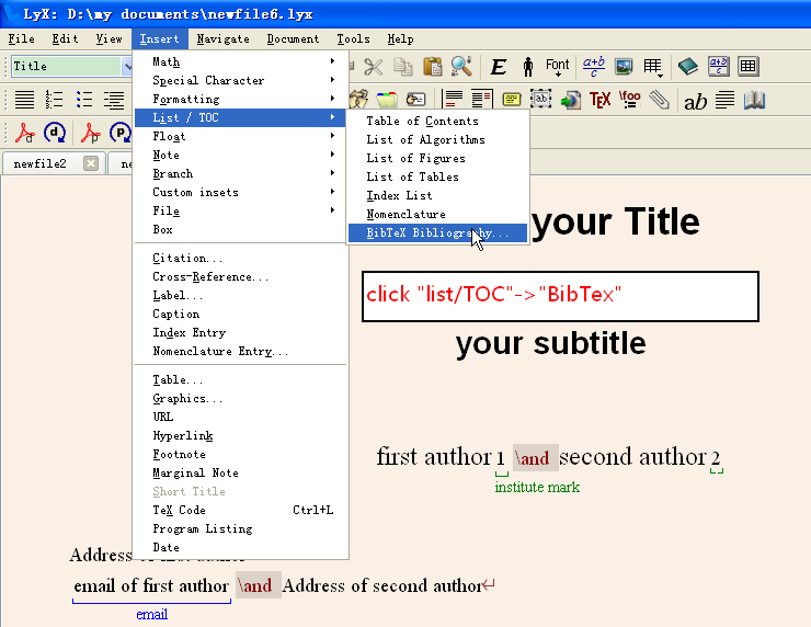 Complete guide to reference collection (with pictures) Latex+Lyx