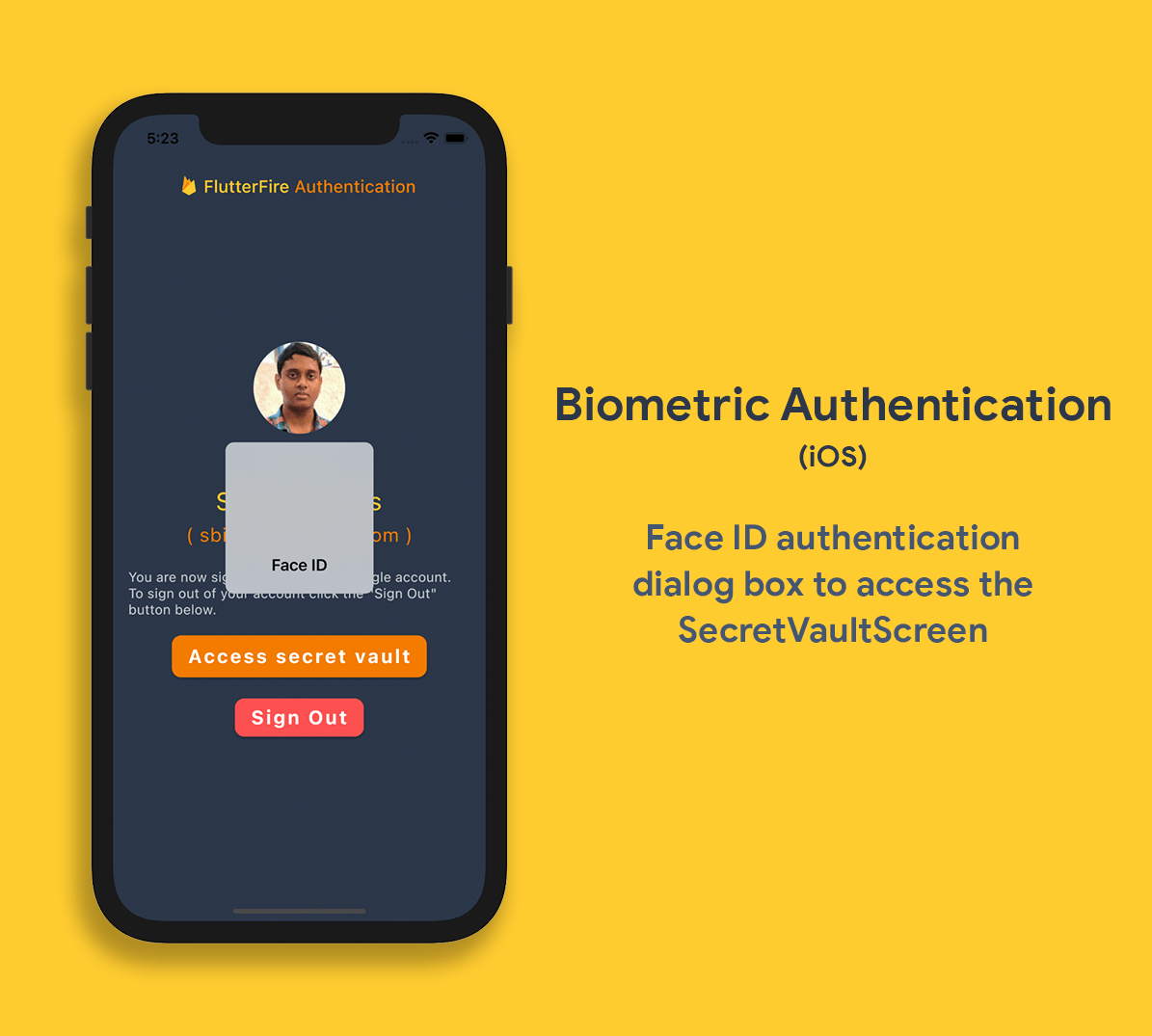Flutter Local Authentication using Biometrics Face ID and Touch ID