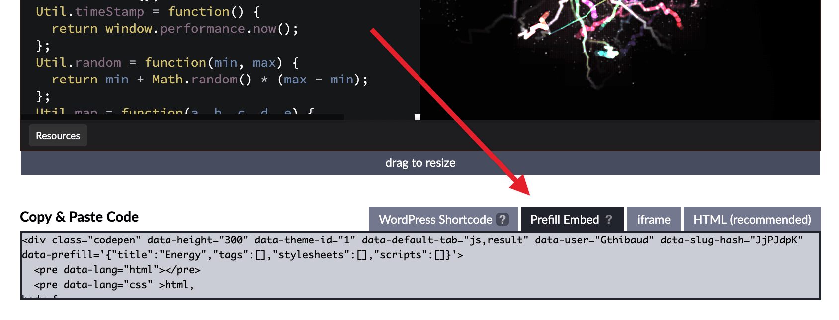 React CodePen Prefill Embeds CodePen Blog
