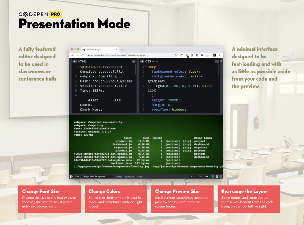 Presentation Mode CodePen