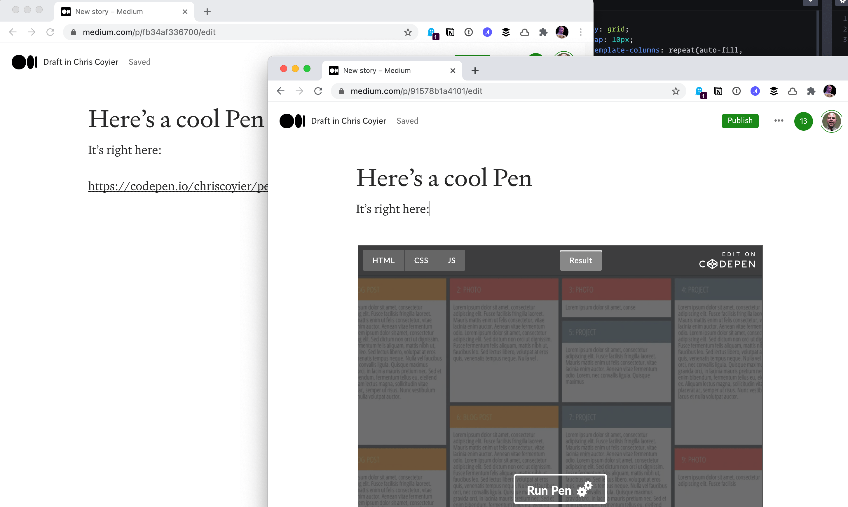 Oembed Codepen Blog