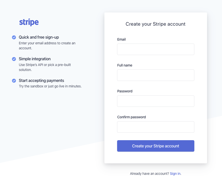 How to configure your Stripe account and get API keys for your
