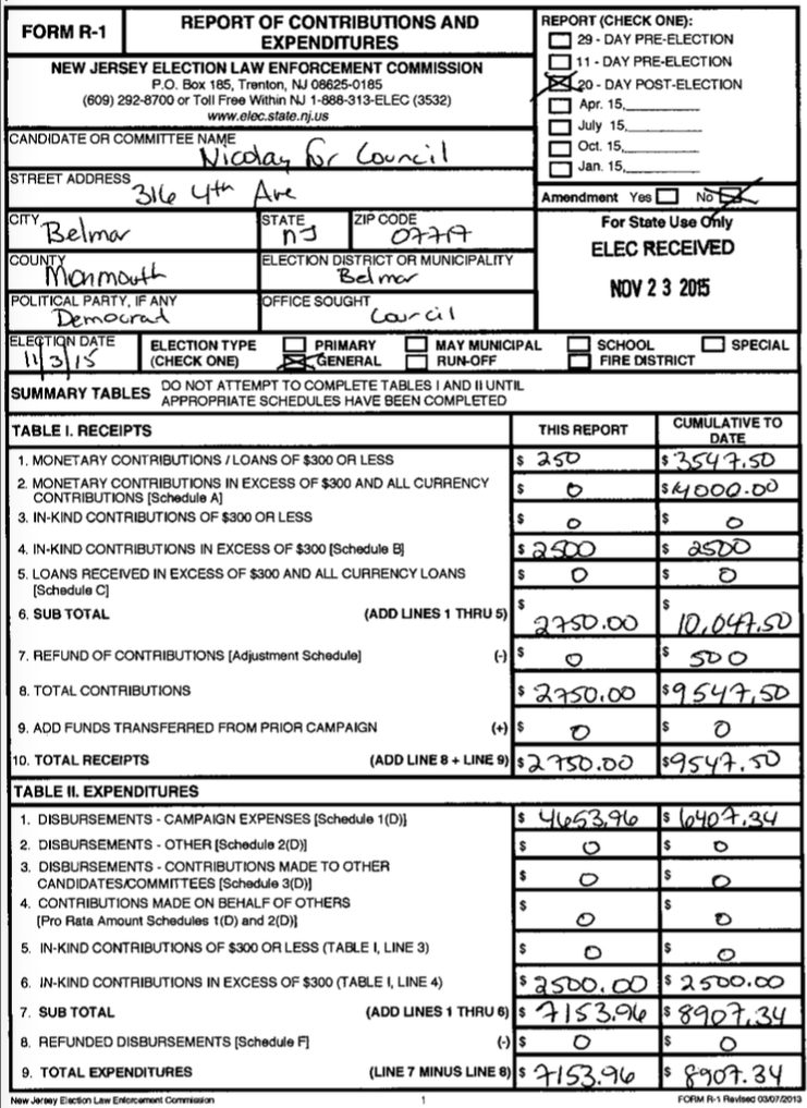 Common Sense For New Hampshire › 20 Day Post Election Reports