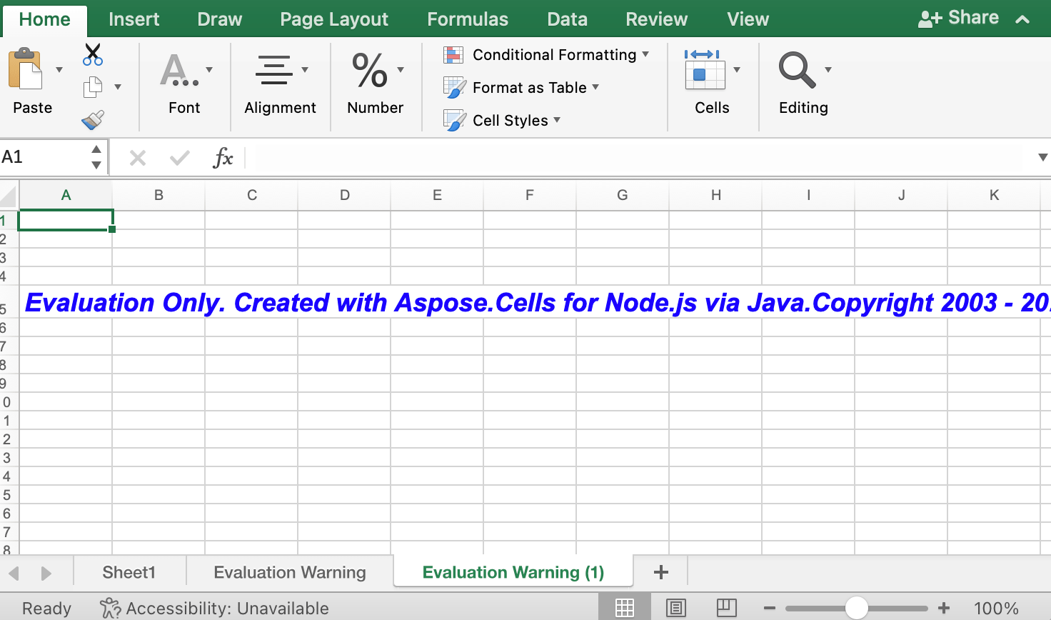 Unhide Sheets in Excel using Node.js