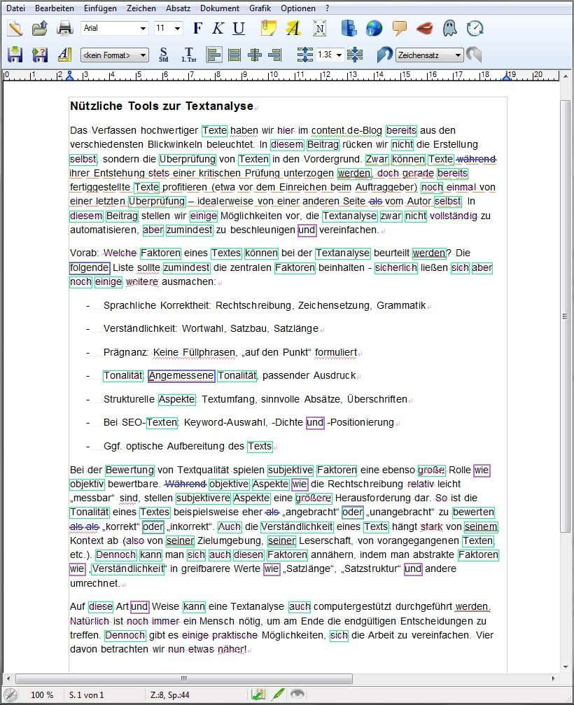 Nützliche Tools zur Textanalyse Blog content.de