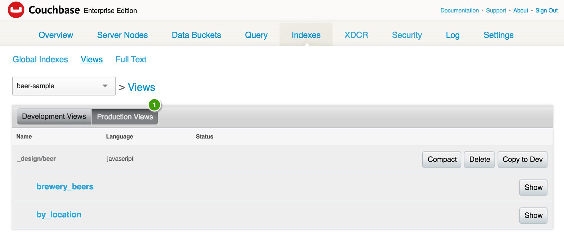 Couchbase Mobile Stack Couchbase  Console