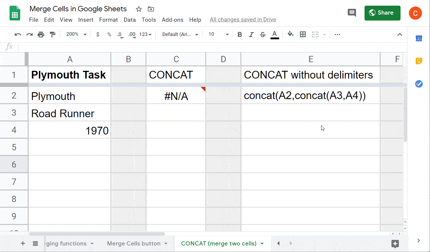 Merge Cells and Columns in Google Sheets Formula Examples Coupler.io